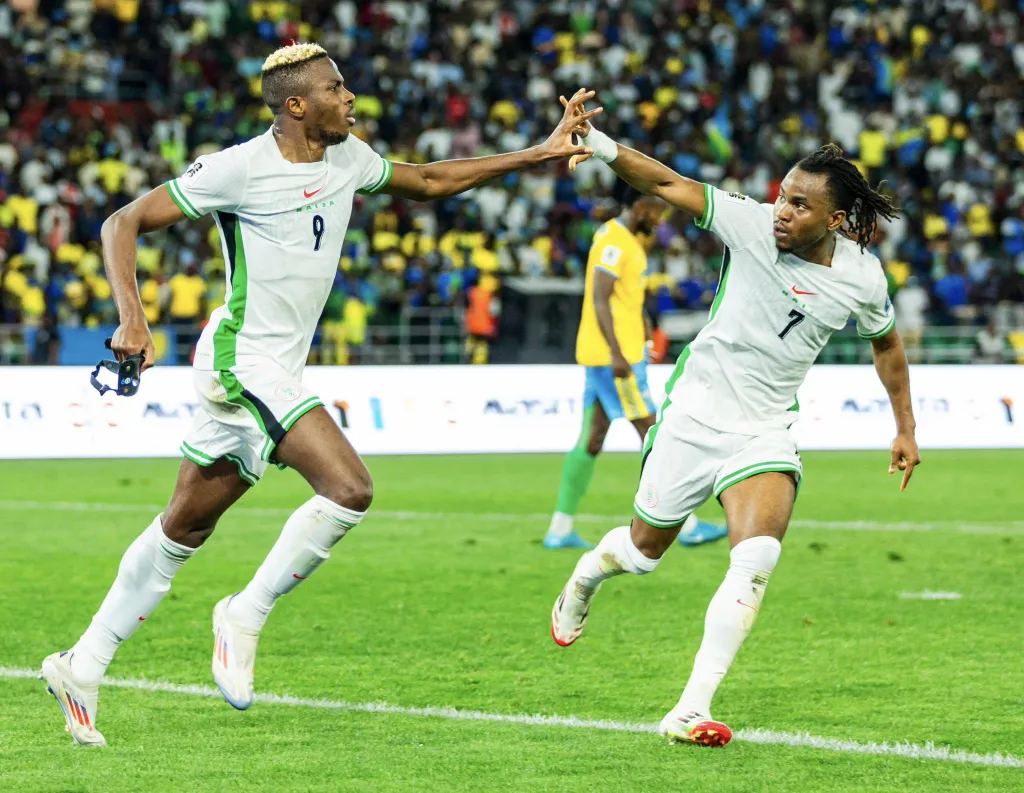 Victor Osimhen and Ademola Lookman in action for the Super Eagles of Nigeria