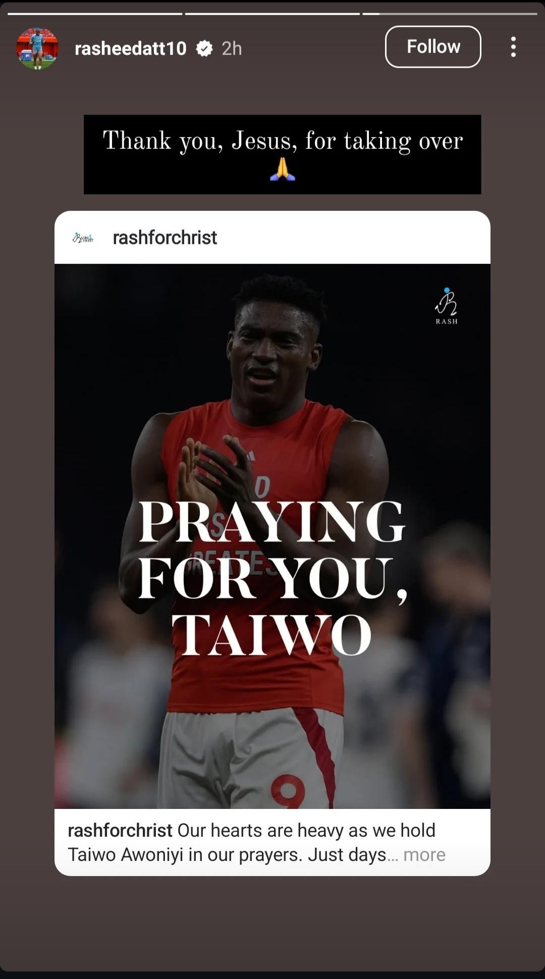 "God will never leave you"- Victo Osimhen, other Super Eagles stars rally round Taiwo Awoniyi after abdominal surgery