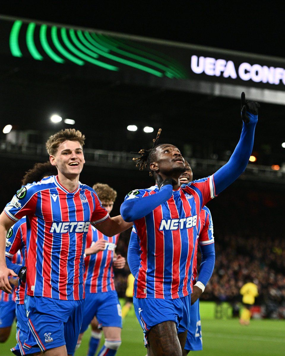 Christantus Uche celebrates goal for Cryst Palace