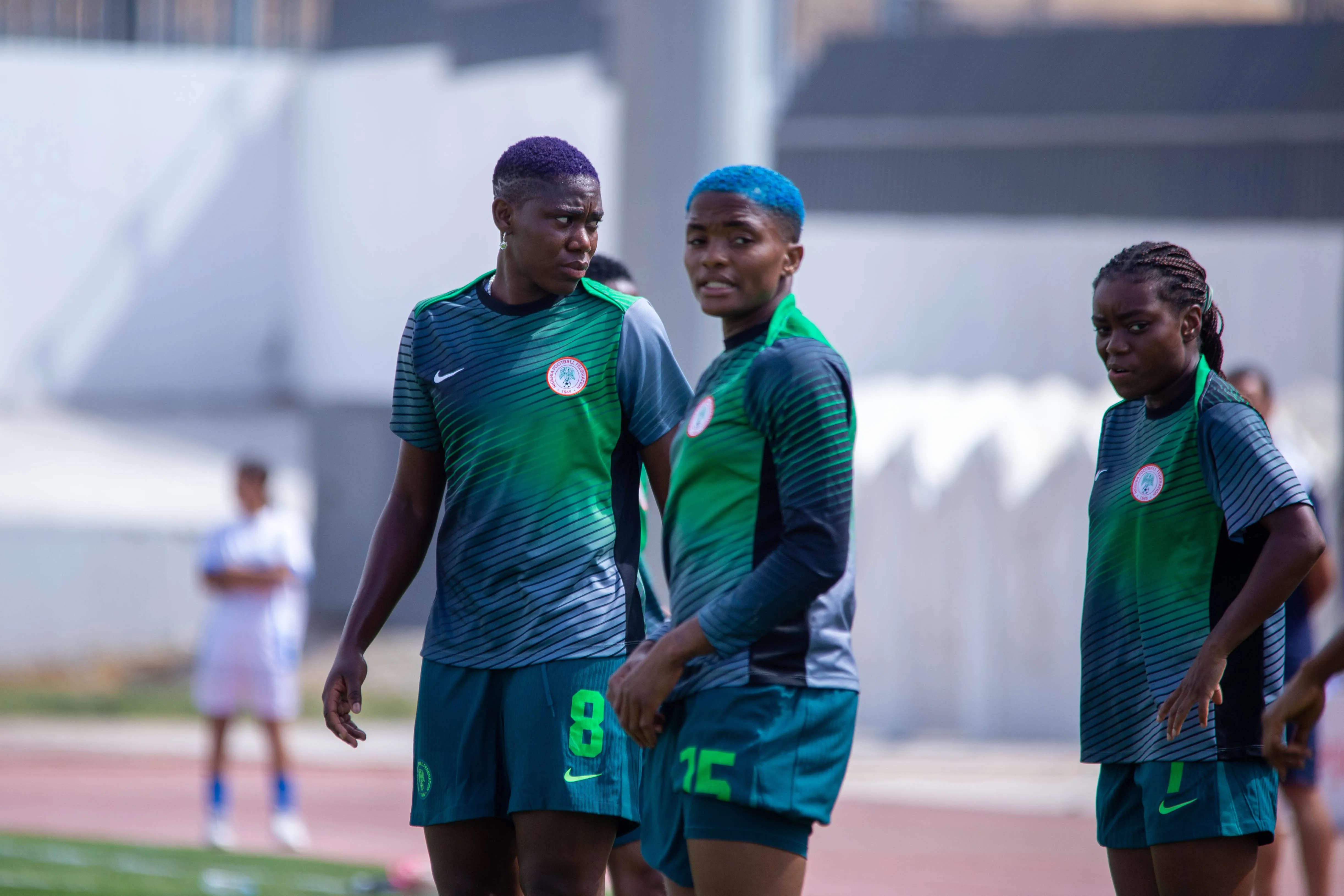 Asisat Oshoala and Rasheedat Ajibade of Nigeria during the 2024 Women s Africa Cup of Nations Wafcon