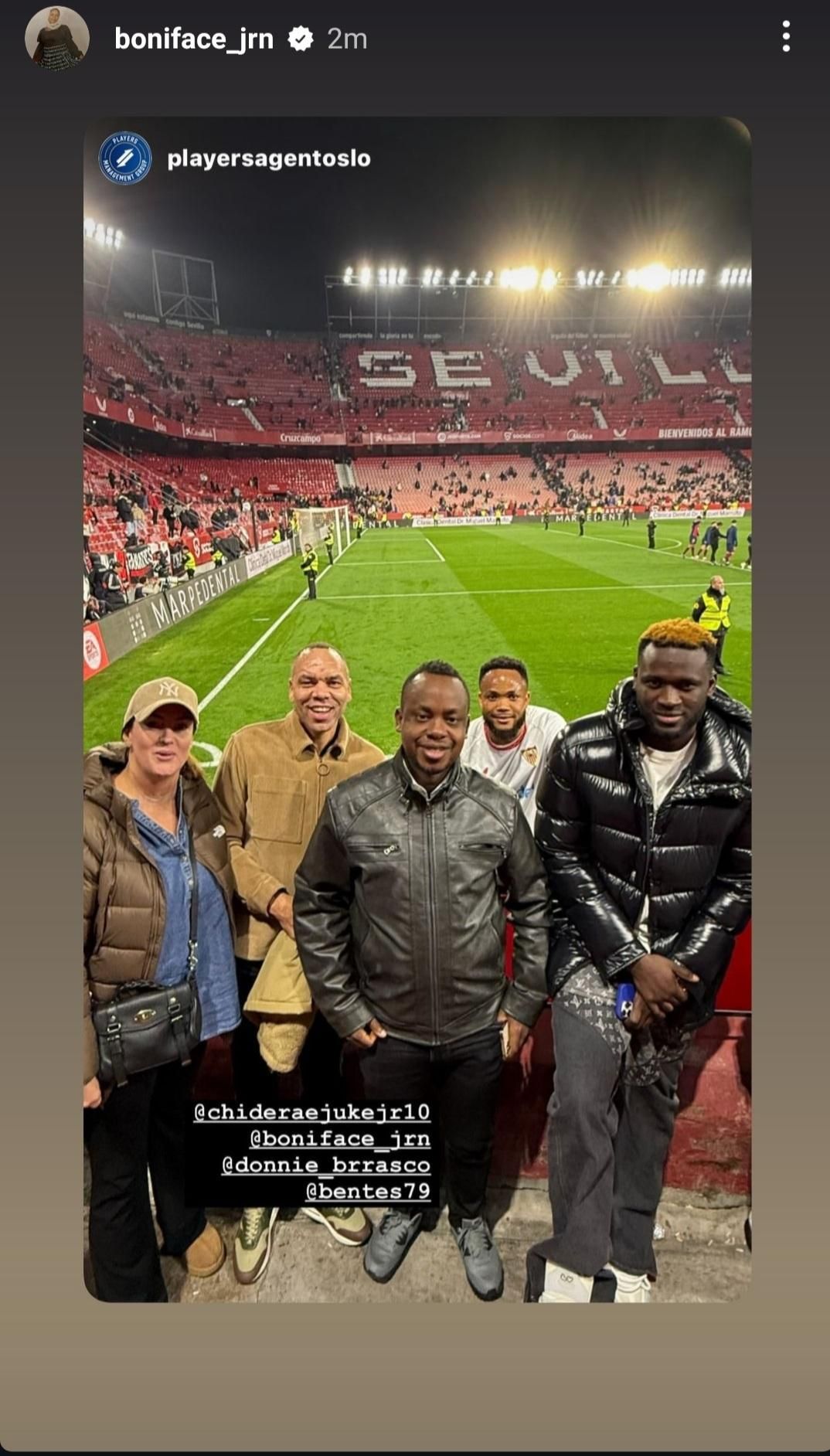 Victor Boniface, Chidera Ejuke, and their agents. (Photo credit: Imago)