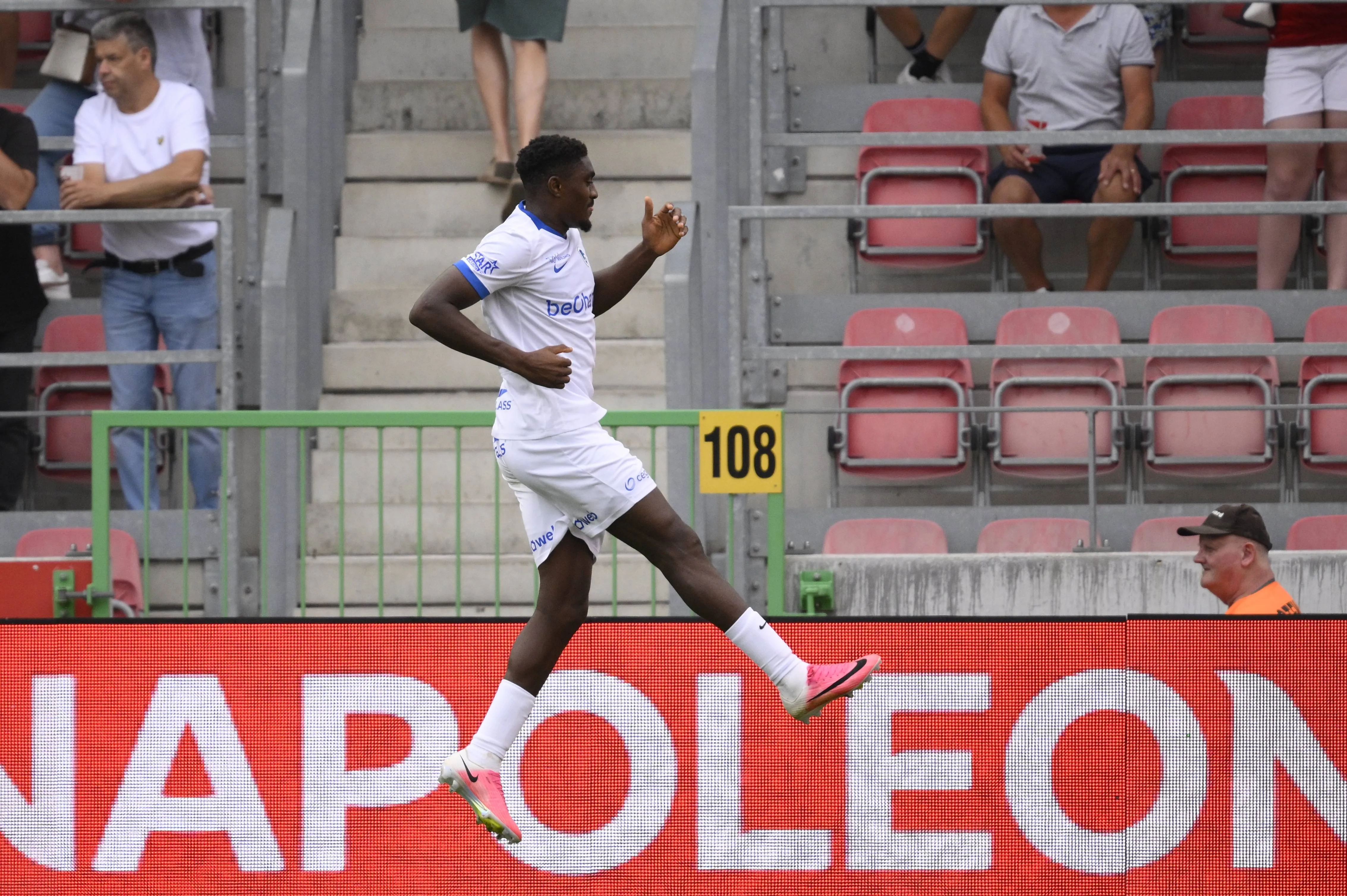 Genk's Rafiu Durosinmi celebrates after scoring
