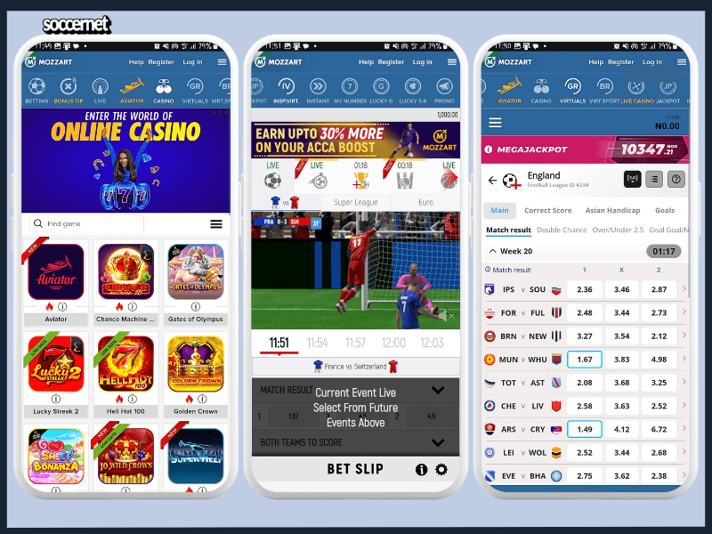 Casino betting on mozzartbet nigeria