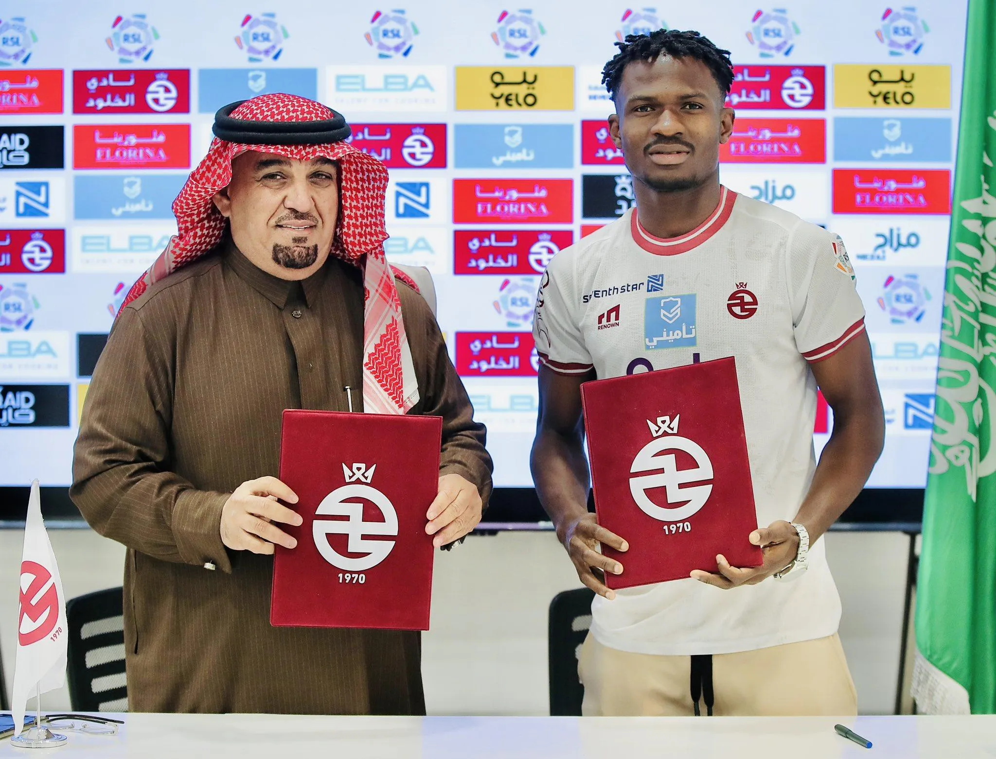 Al Kholood sign young Nigerian talent Ambrose Ochigbo from ES Zarzis. Photo Credit - Al Kholood