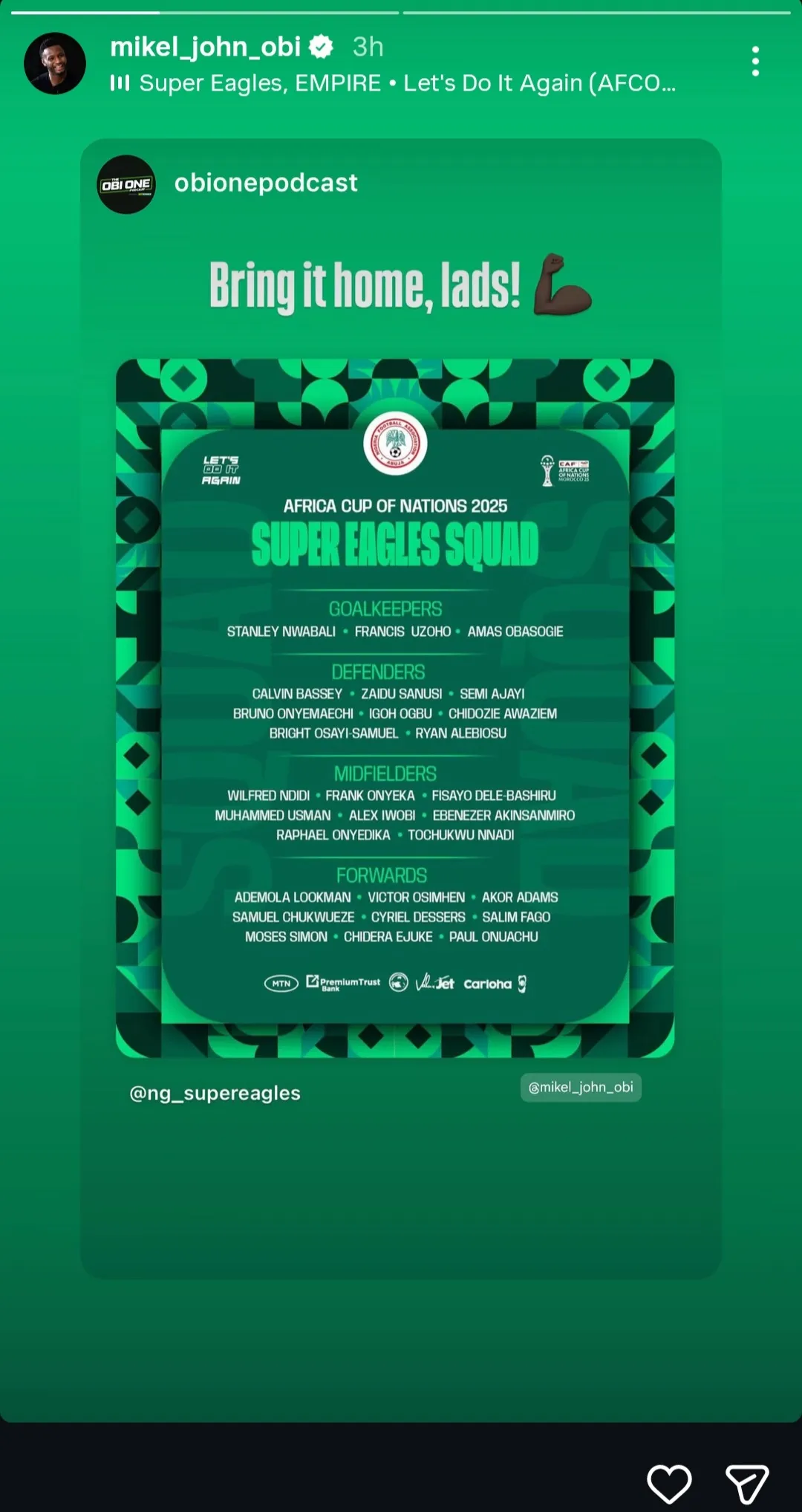 Eric Chelle final squad list for 2025 AFCON 