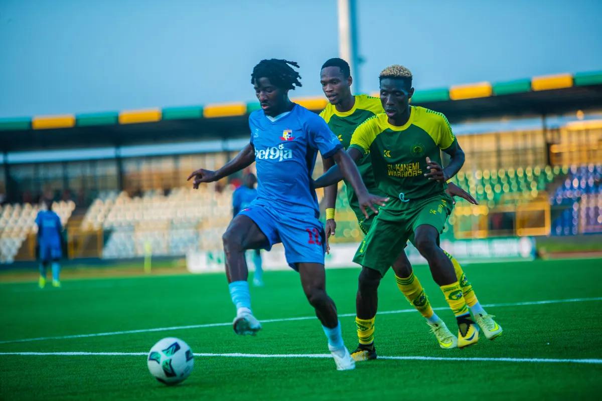 Haruna Hadi Remo Stars in action during the NPFL26 MD12 game between Remo Stars and El Kanemi Warriors at the MKO Abiola Stadium, Abeokuta, Ogun State.