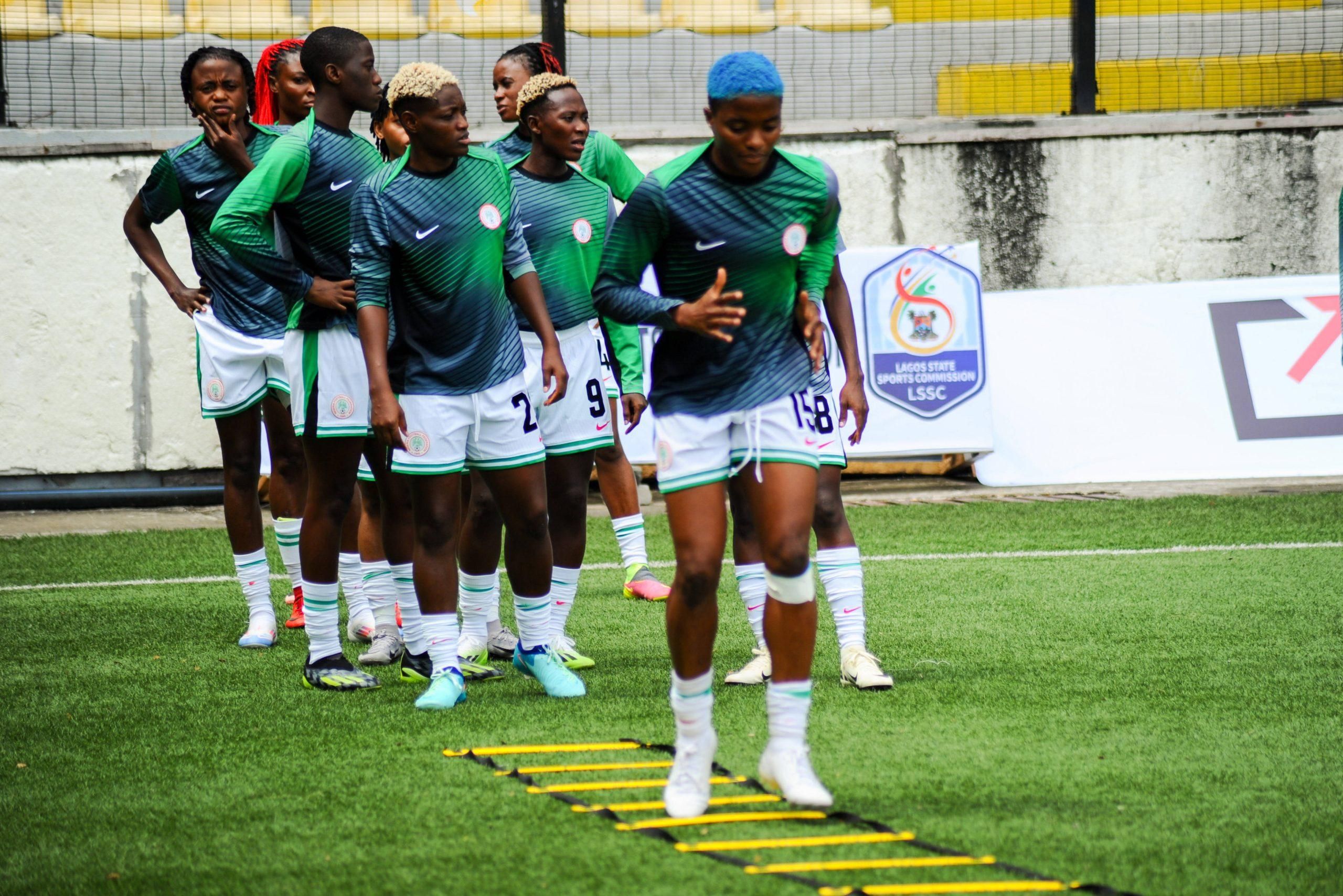 Rasheedat Ajibade, Usani Miracle Ofem and Omokwo Mercy, Nigeria Super Falcons