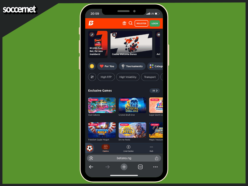 Casino betting on betano nigeria