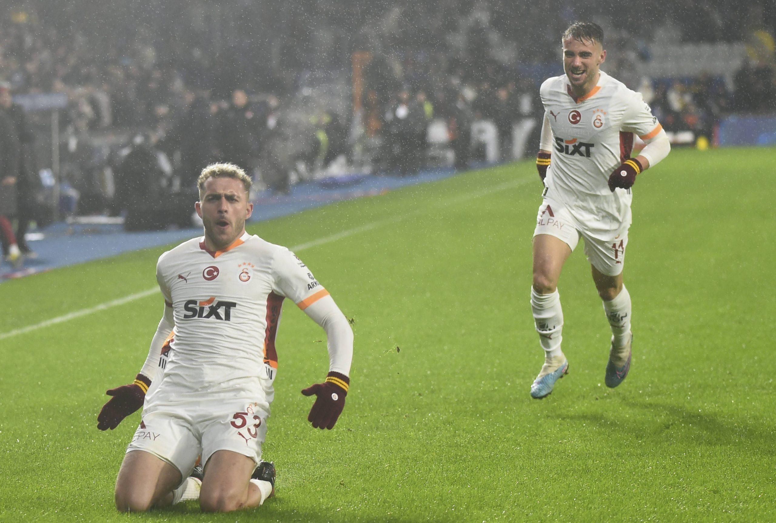Baris Alper Yilmaz of Galatasaray celebrates after scoring