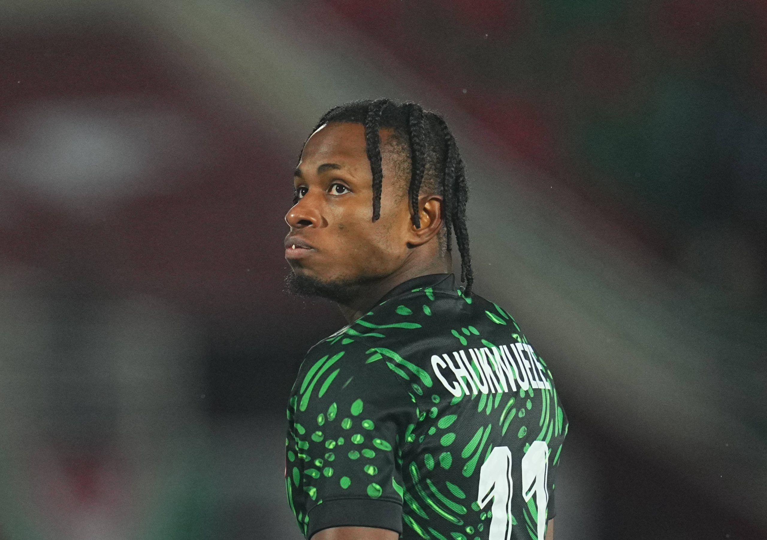 Samuel Chukwueze Nigeria looks on during the Africa Cup Of Nations