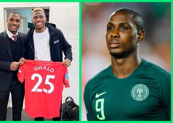 Photo: Osimhen visits Ighalo after online rant on Finidi George
