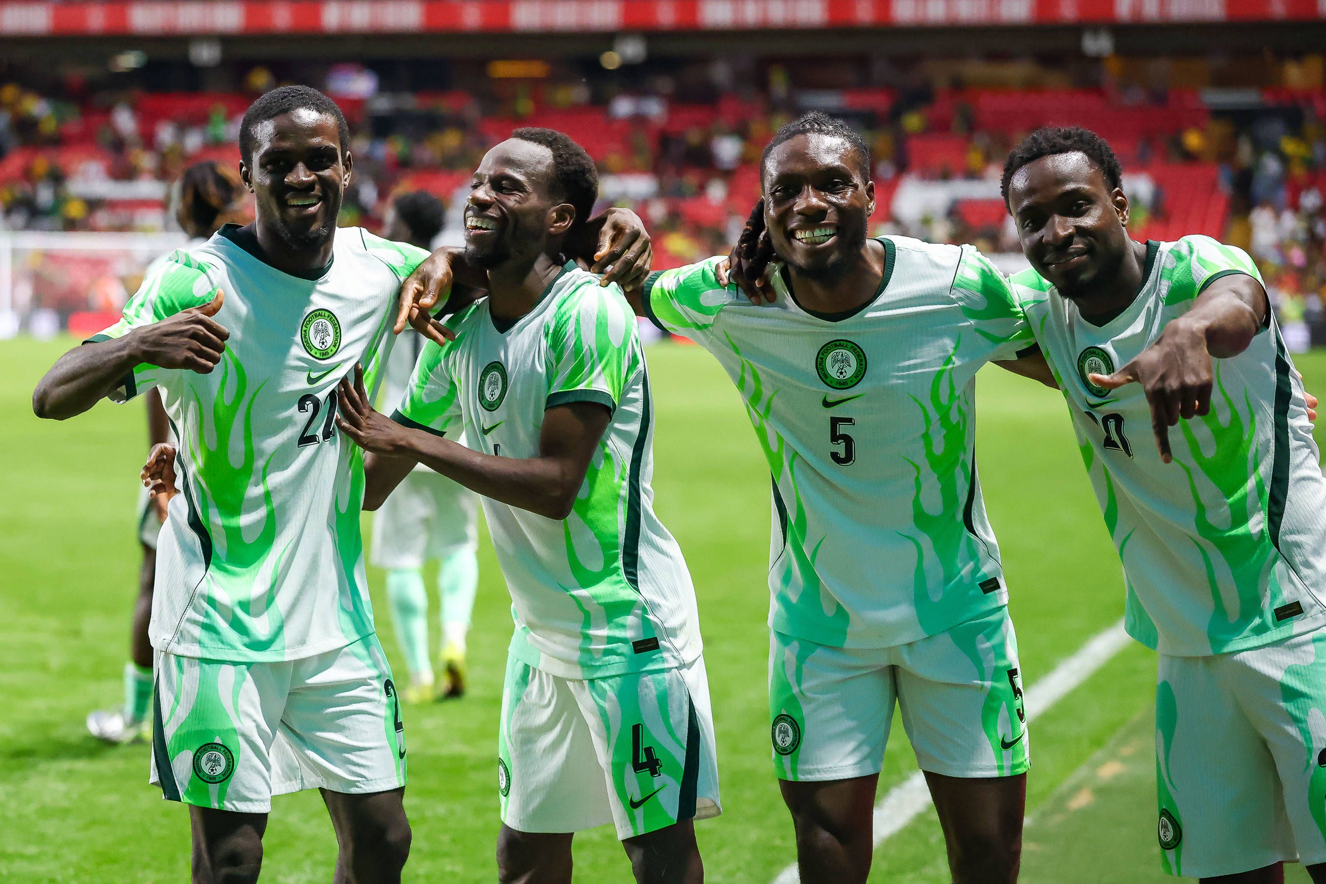 Super Eagles stars Alhassan Yusuf, Igoh Ogbu and Philip Otele
