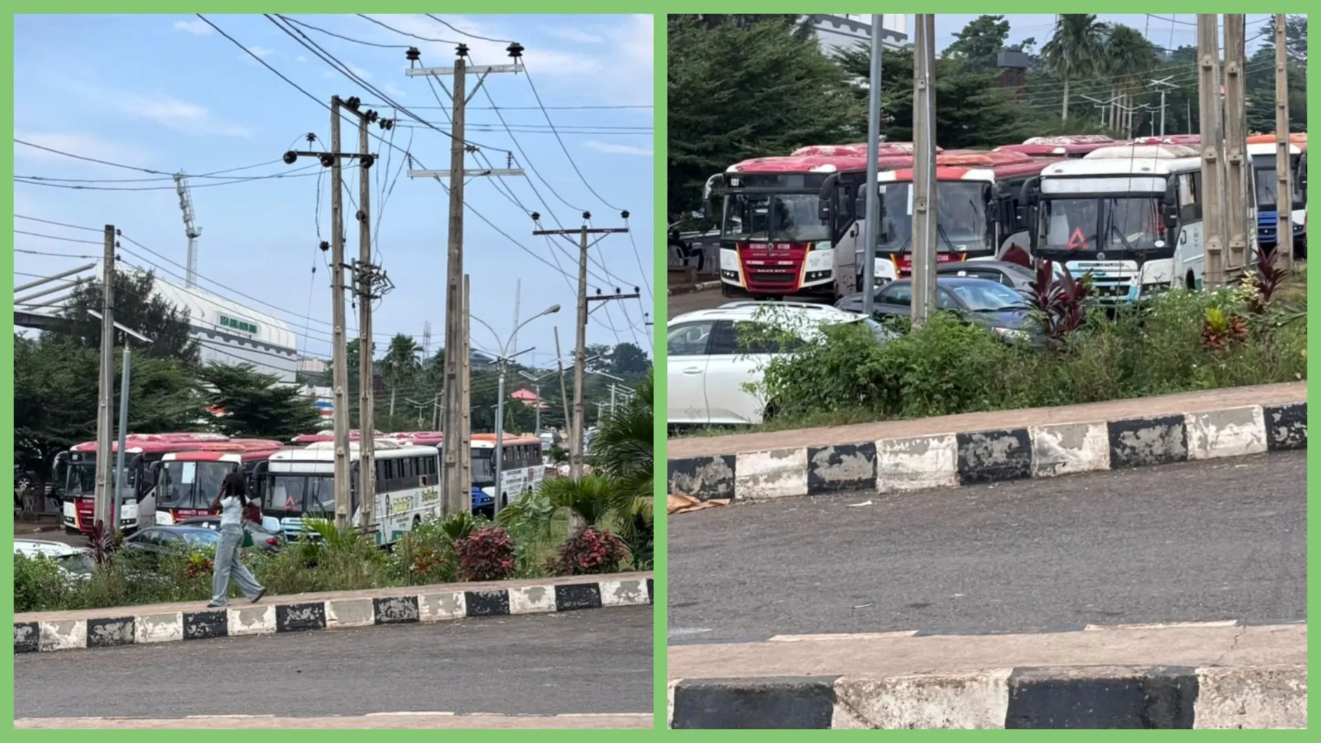 Photos of Shooting Stars supporters' buses to the Sfaxien game in Abeokuta