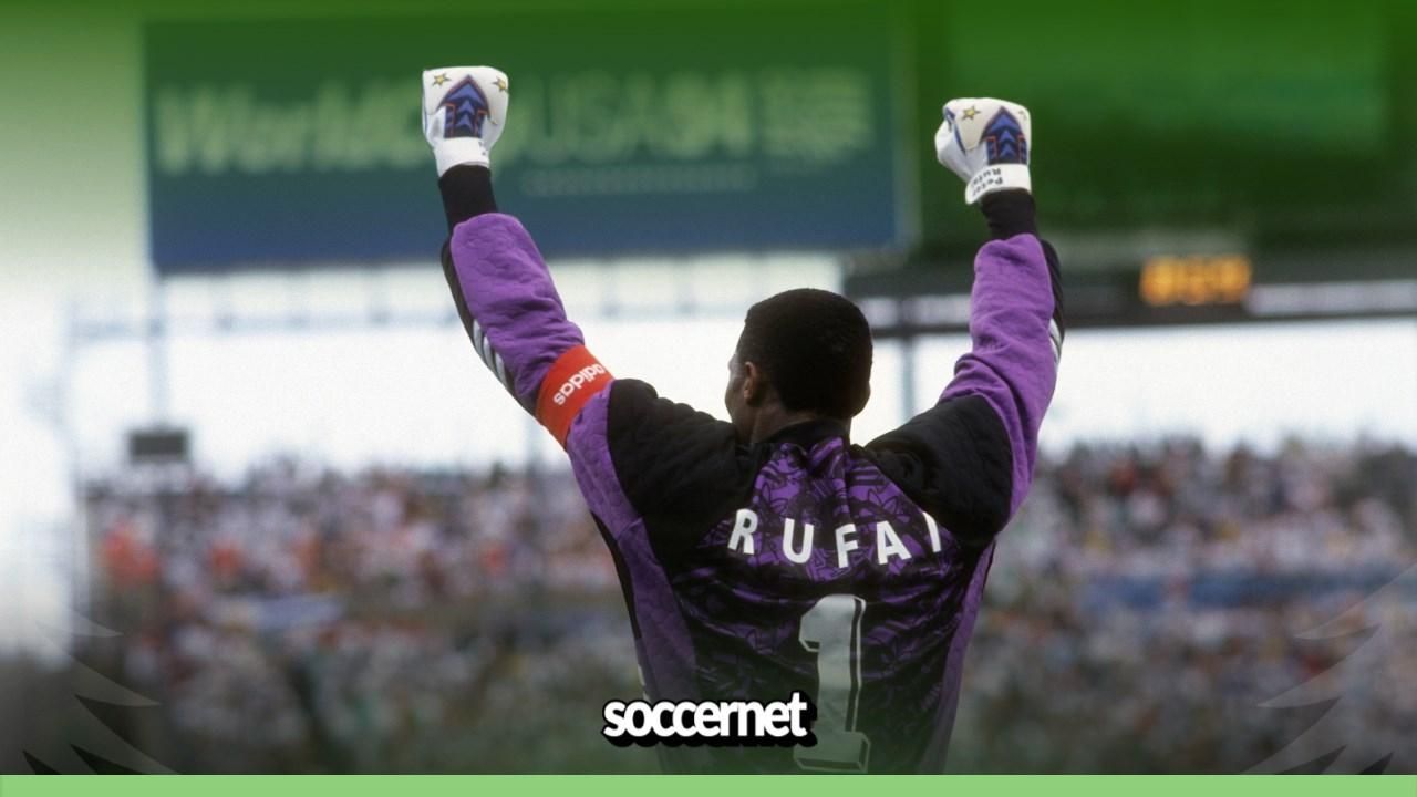 Peter Rufai in action for the Super Eagles of Nigeria