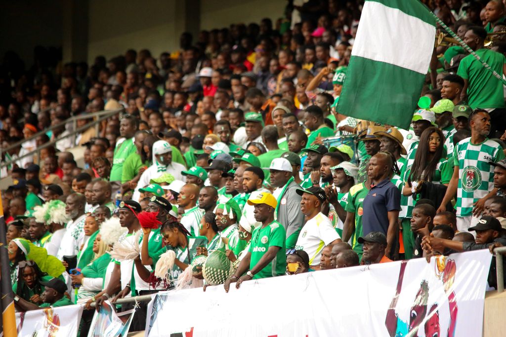 Nigeria fans during the 2025 AFCON qualifier match between Nigeria and Benin Republic at Godwill Akpabio Stadium on September 7, 2024 in Uyo, Nigeria
