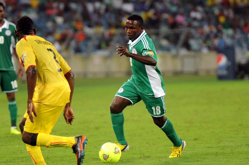 Ejike Uzoenyi in action for the Super Eagles