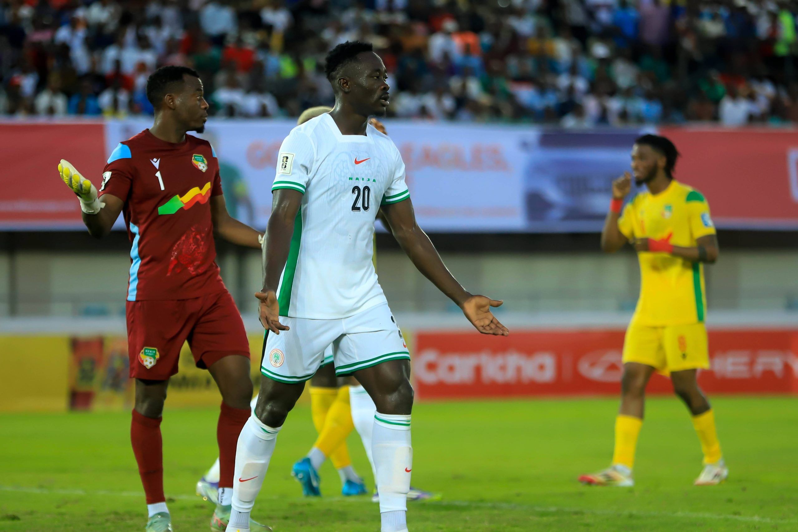 Akor Adams in the match between Super Eagles of Nigeria and Benin Republic at Godwill Akpabio Stadium