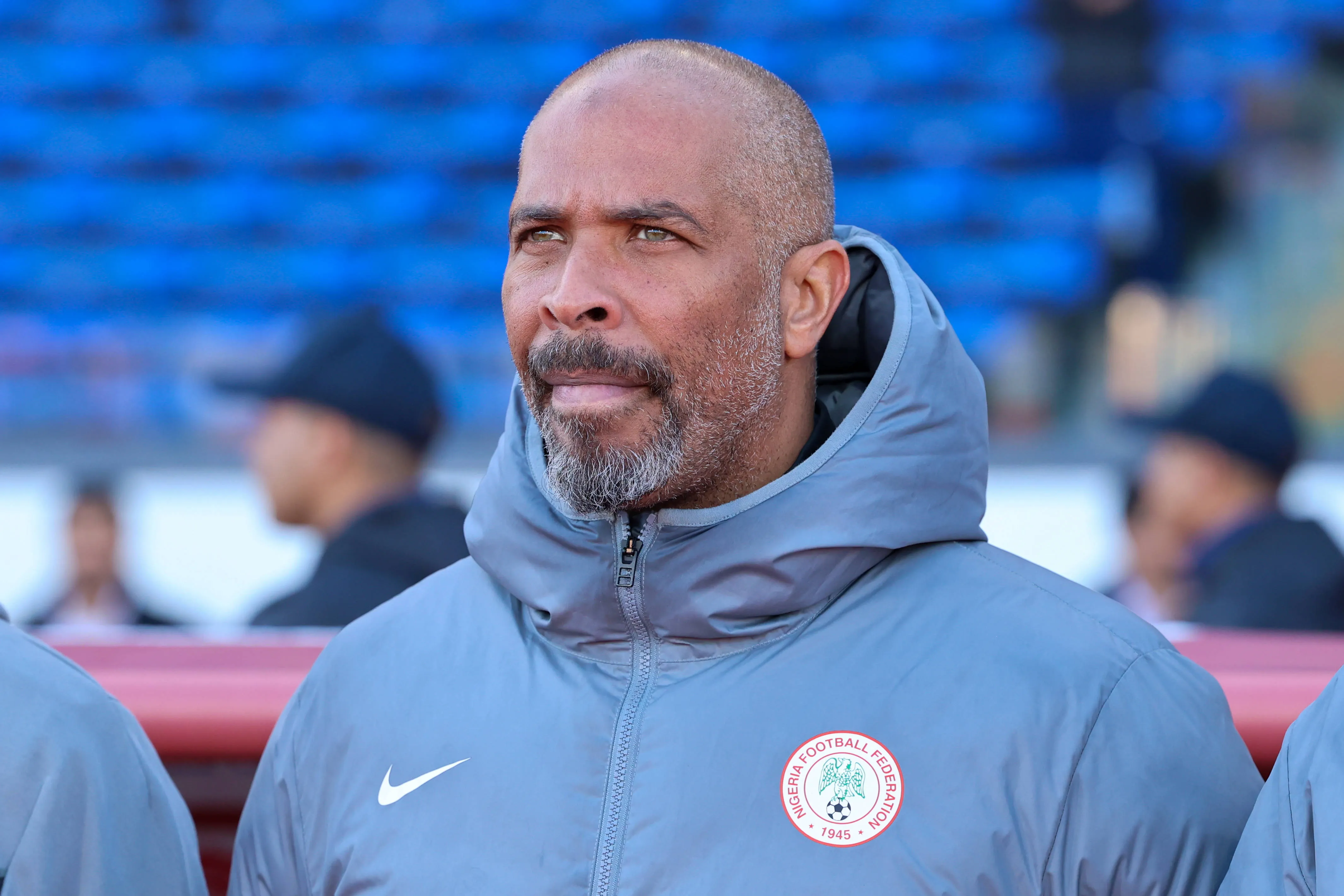 Eric Chelle Nigeria Super Eagles coach looks on during the Afcon, 3rd Place match between Nigeria and Egypt
