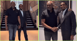 Watch: Ex-Barcelona star Eto’o surprises Nigerian billionaire Tony Elumelu with special gift