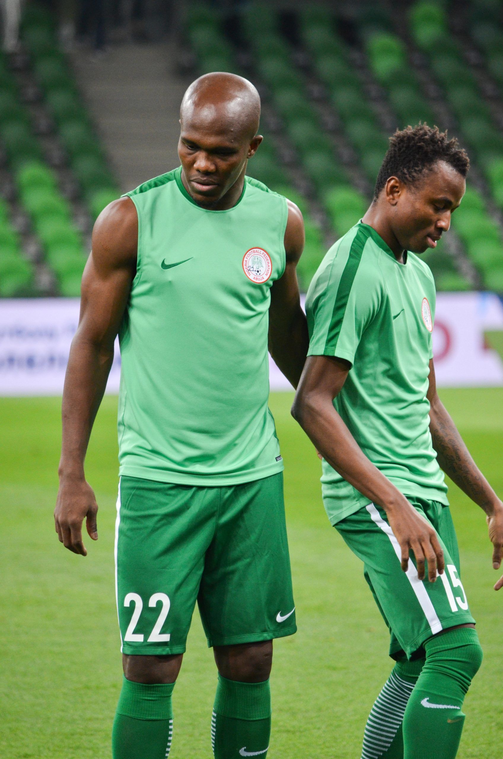 Anthony Nwakaeme (L) during a friendly match between the national teams of Argentina and Nigeria