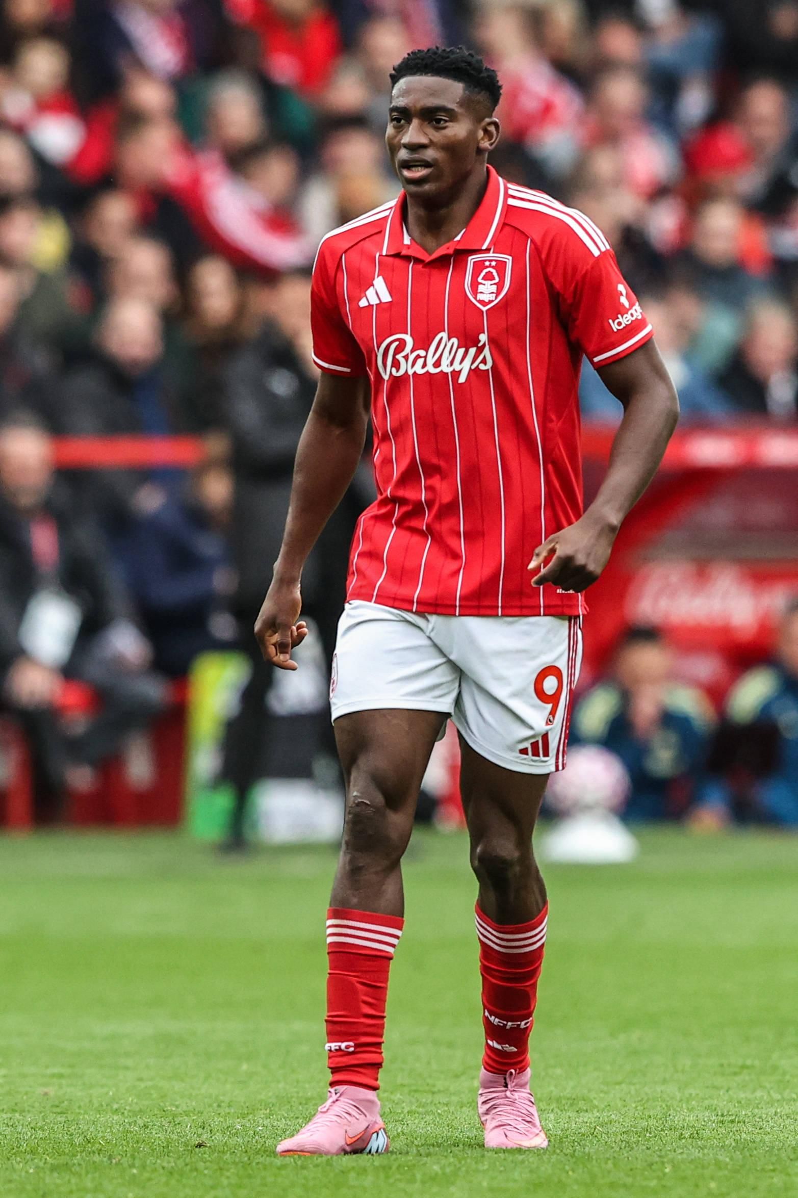 Taiwo Awoniyi during the Premier League match Nottingham Forest vs Chelsea at City Ground