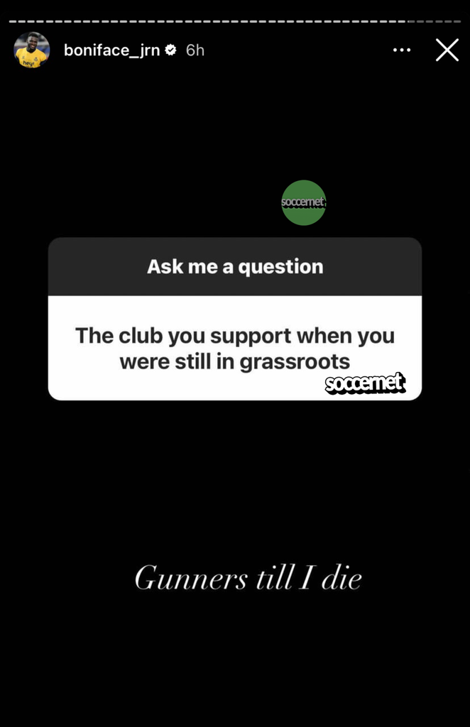 Victor Boniface talks about being an Arsenal Fan