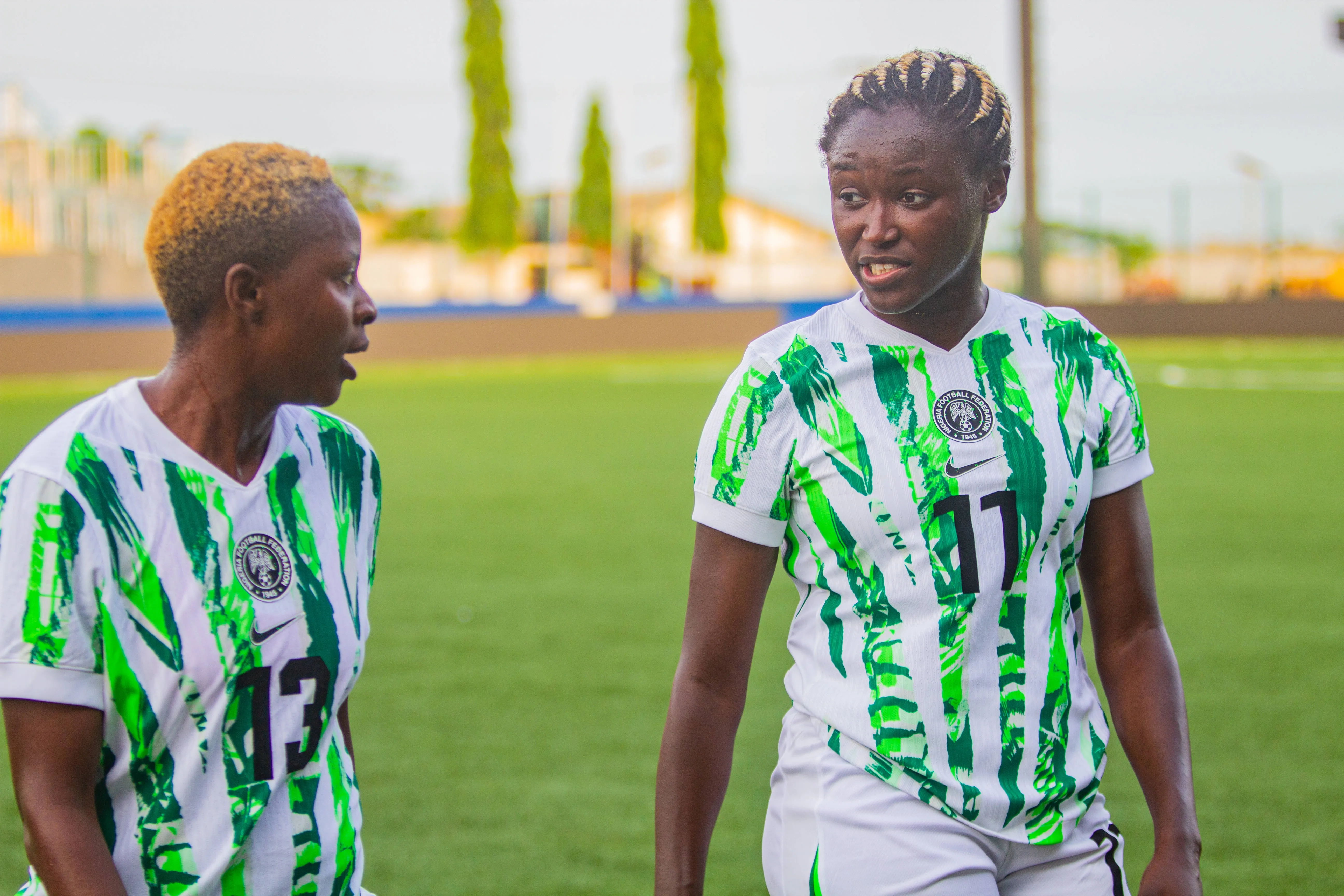 Nigeria Super Falcons stars Ngozi Sonia Okobi-Okeoghene and Omorinsola Omowunmi Ajike Babajide