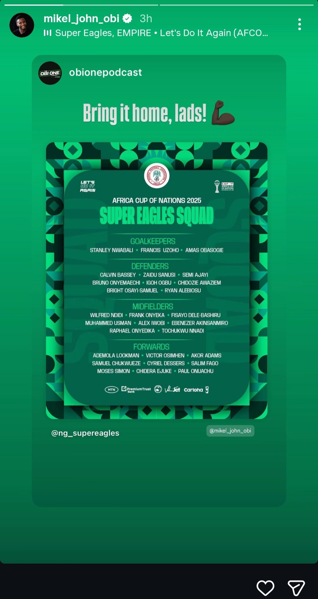 Eric Chelle final squad list for 2025 AFCON 