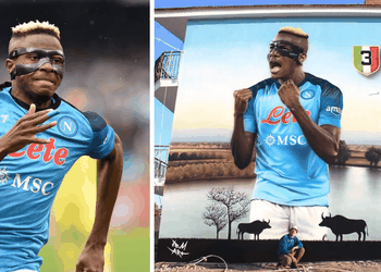 Watch: Chelsea and Manchester United target Victor Osimhen visits mural painted in his honour in Napoli