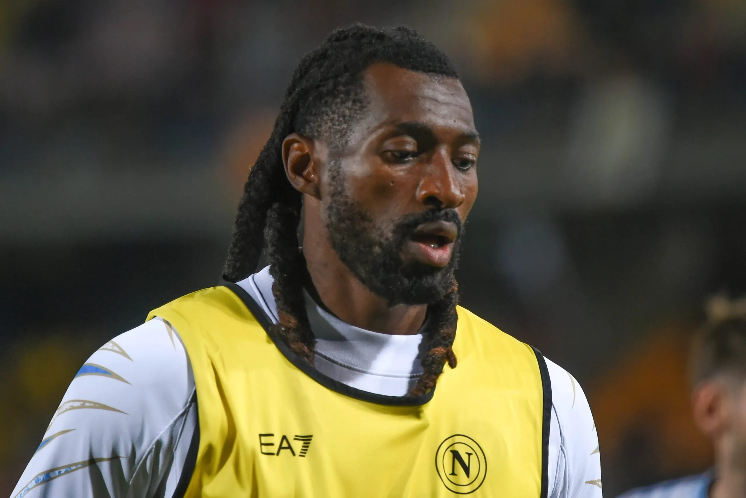 Andre Frank Zambo Anguissa of SSC Napoli look on before the Serie A Enelive betwee US Lecce vs SSC Napoli at Via Del Mare Stadium PUBLICATIONxNOTxINxITA Copyright: xDaniloxGemito/IPAxSportx/xipa-agency.netx/xx IPA_67229610 IPA_Agency_IPA67229610