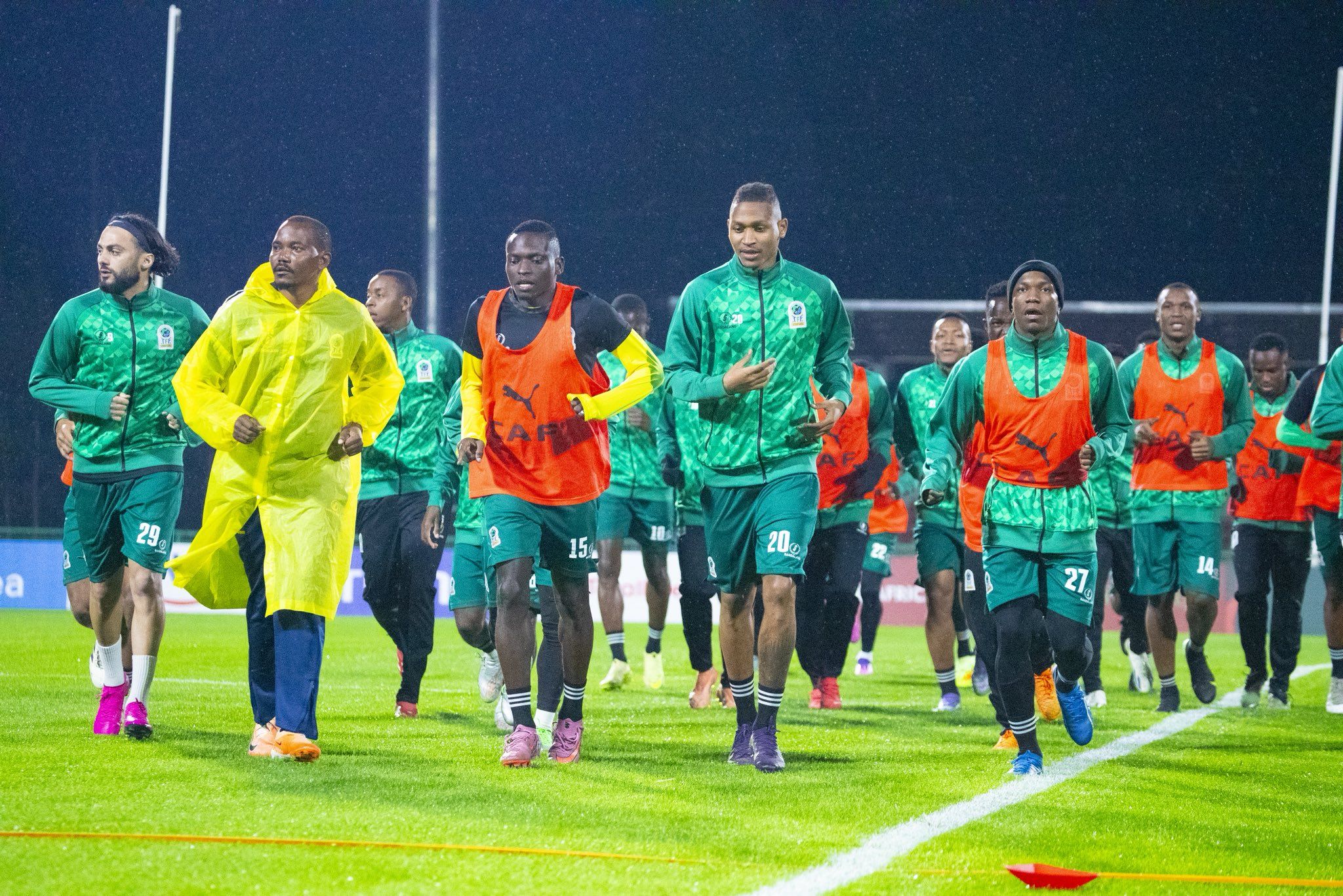 Tanzania players in training