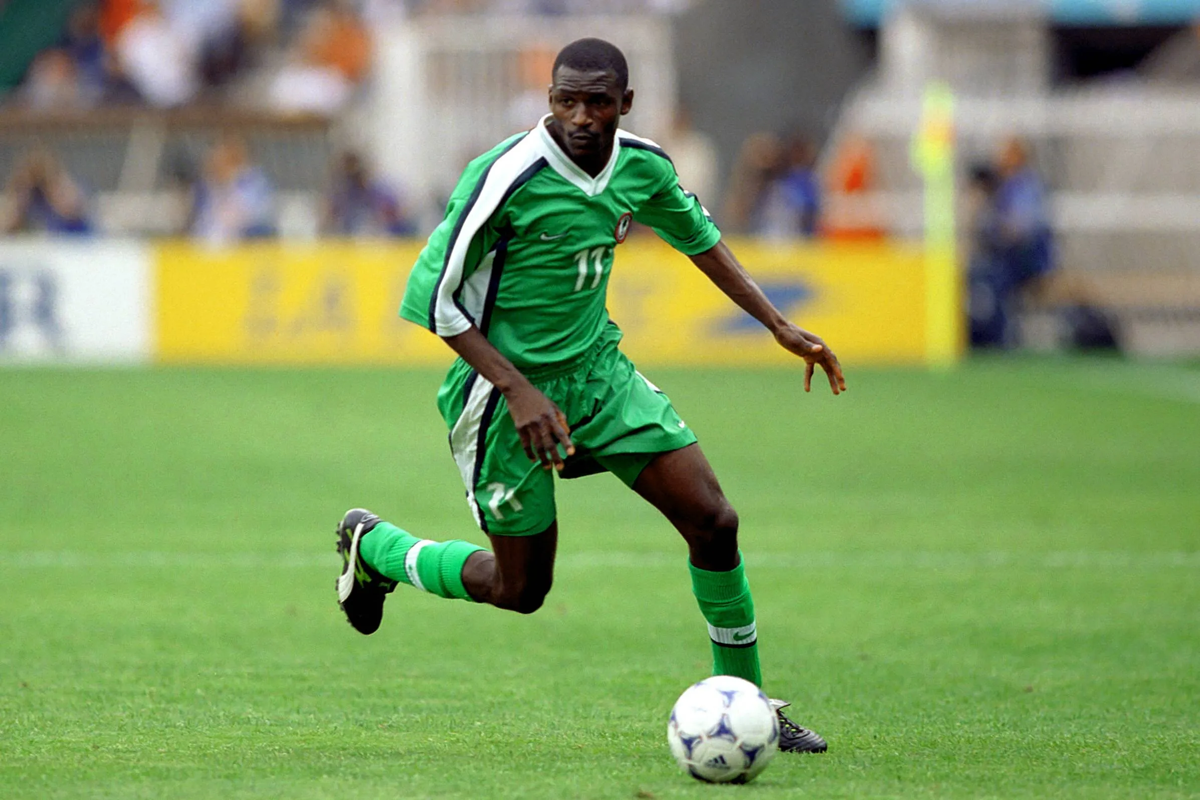 Garba Lawal in action for the Super Eagles of Nigeria