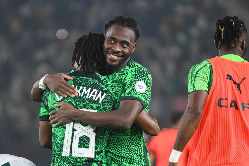 Samuel Osayi Bright and Ademola Lookman during the Afcon 2023 match between Nigeria and Cameroon