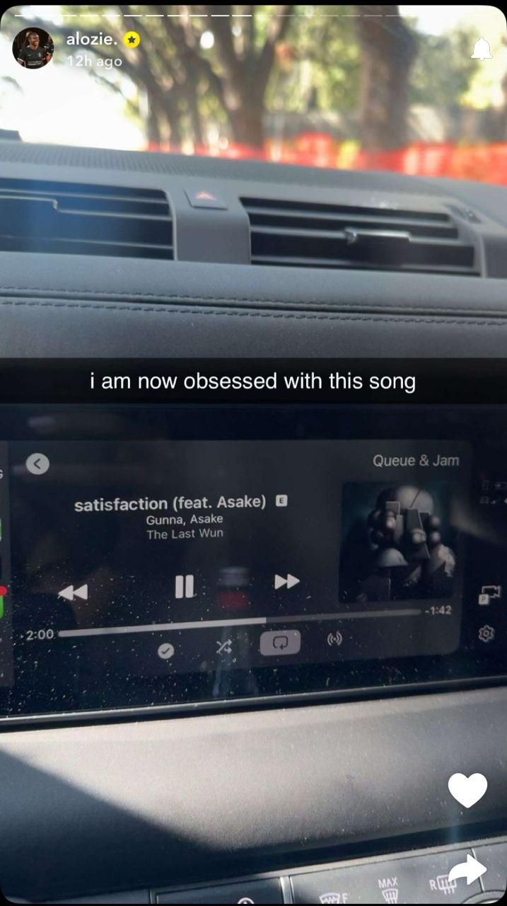 Michelle Alozie love on Gunna ft Asake's song