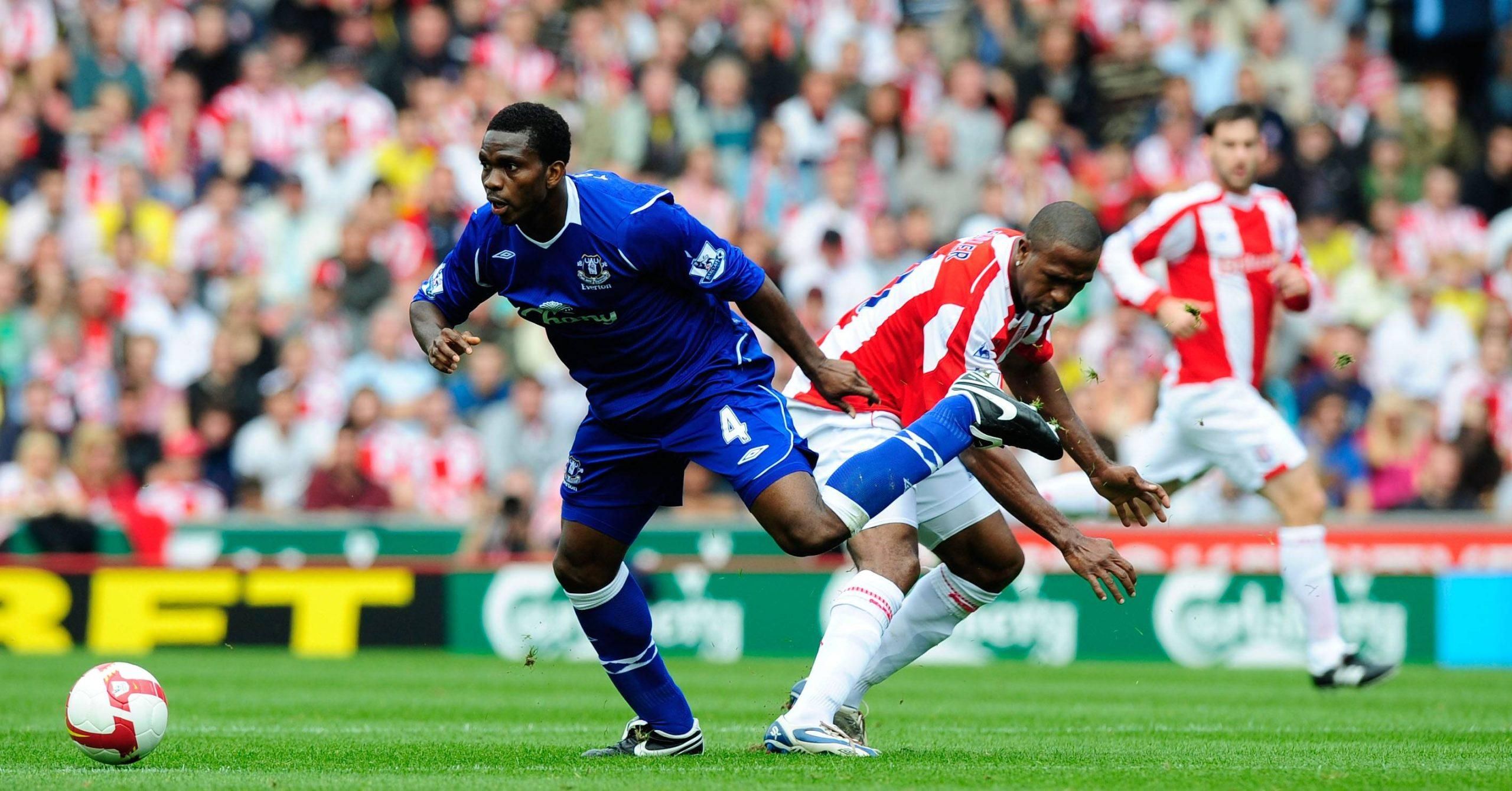 Joseph Yobo Everton left against Ricardo Fuller Stoke City 