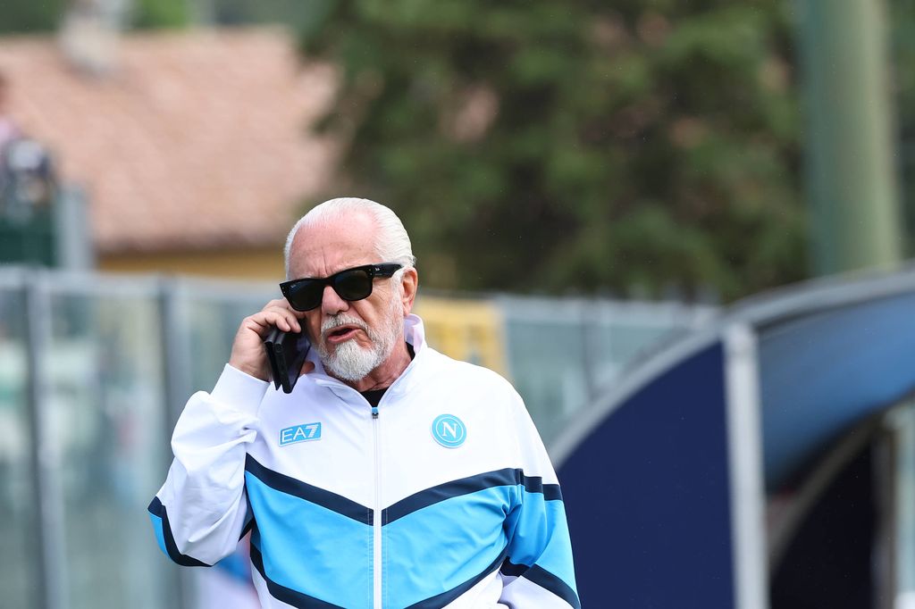 Aurelio de Laurentiis owner of Napoli during friendly soccer match Napoli - Casertana at Stadio Patini in Castel di Sangro, Italy