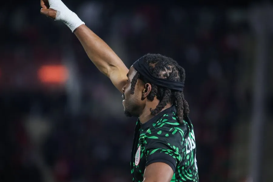 Ademola Lookman celebrates goal for Super Eagles