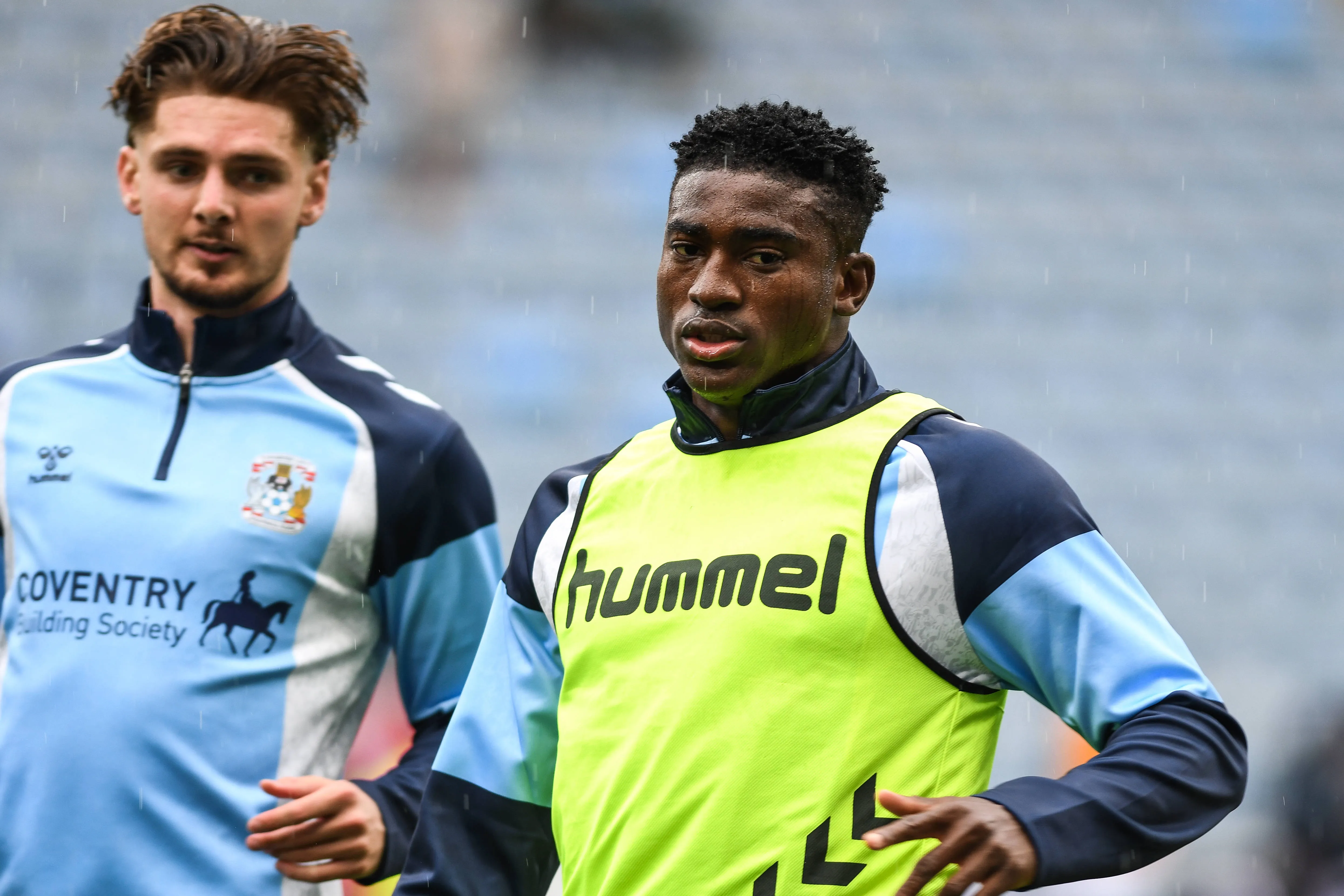 Coventry City's Taiwo Awoniyi during the pre match warm up