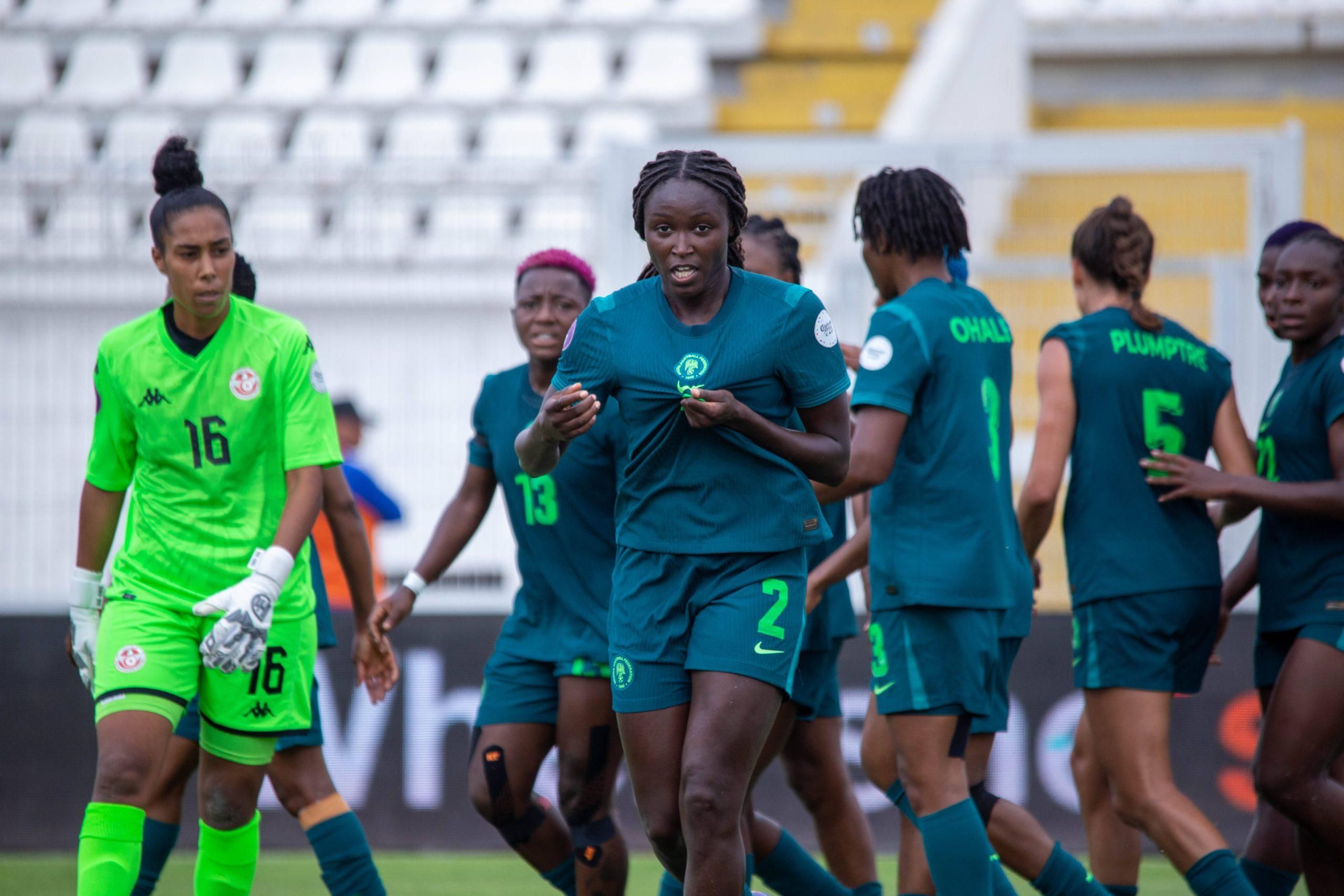 Picture of Babajide Rinsola celebrating Super Falcons goal