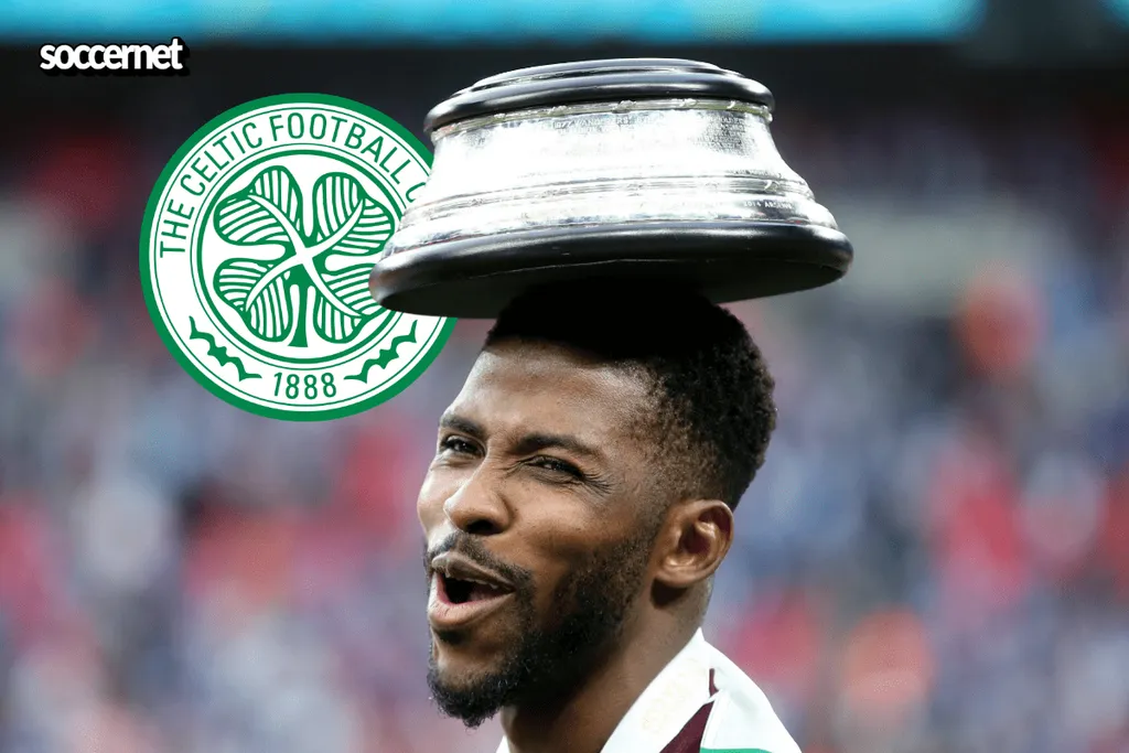 Kelechi Iheanacho with the FA Cup for Leicester City now joins Celtic