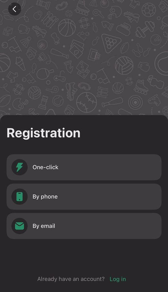 Betwinner registration page with One-click, phone and email options.
