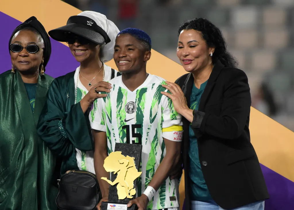 Rasheedat Ajibade during the 2025 WAFCON Finals match between Morocco and Nigeria at Stade Olympique de Rabat