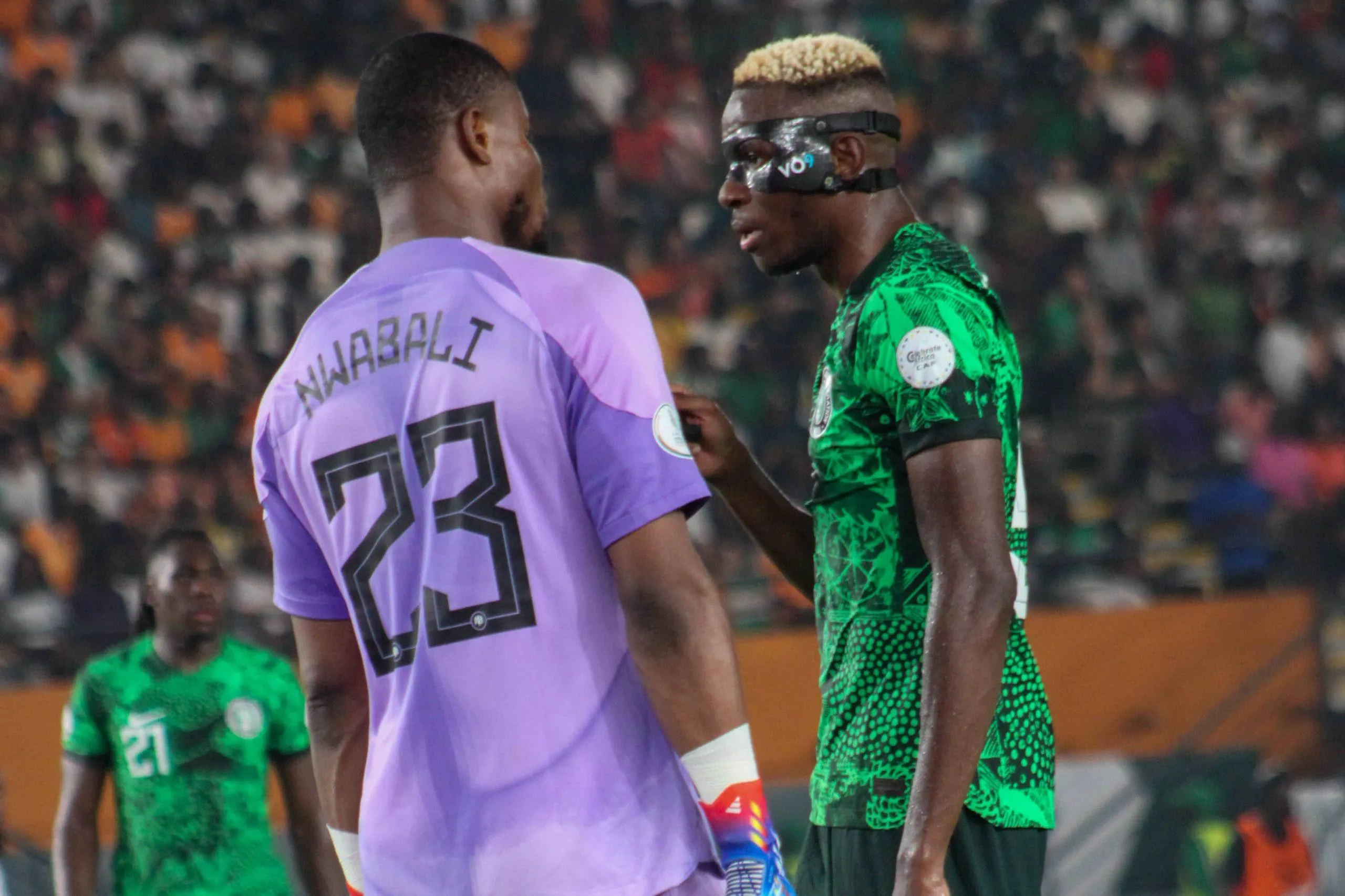 Stanley Nwabali and Victor Osimhen