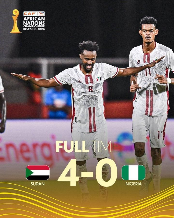 Fulltime graphics for CHAN game between Nigeria and Sudan