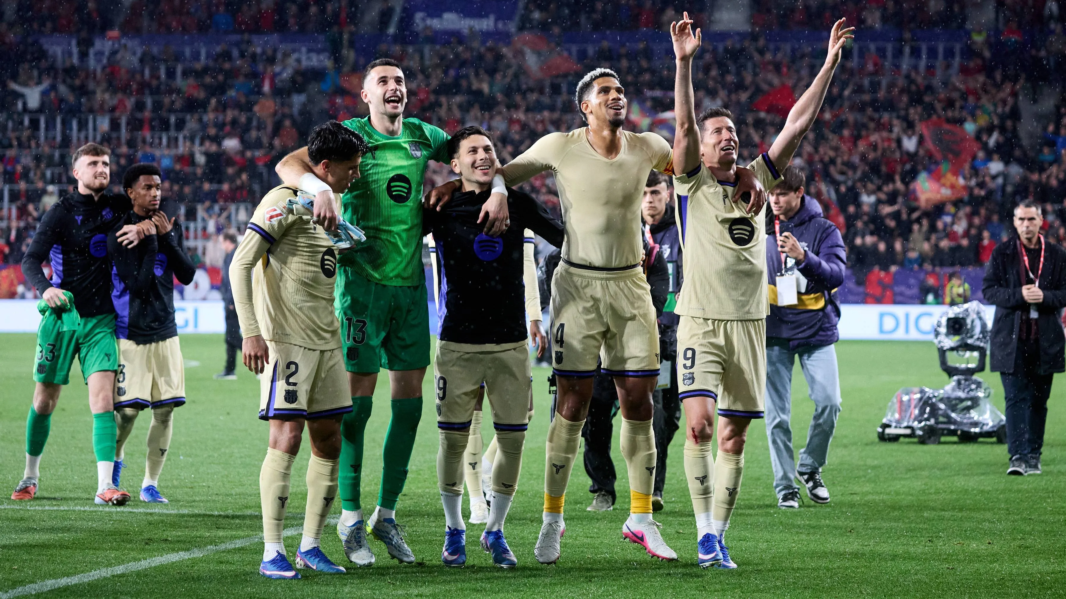 Barcelona players celebrate