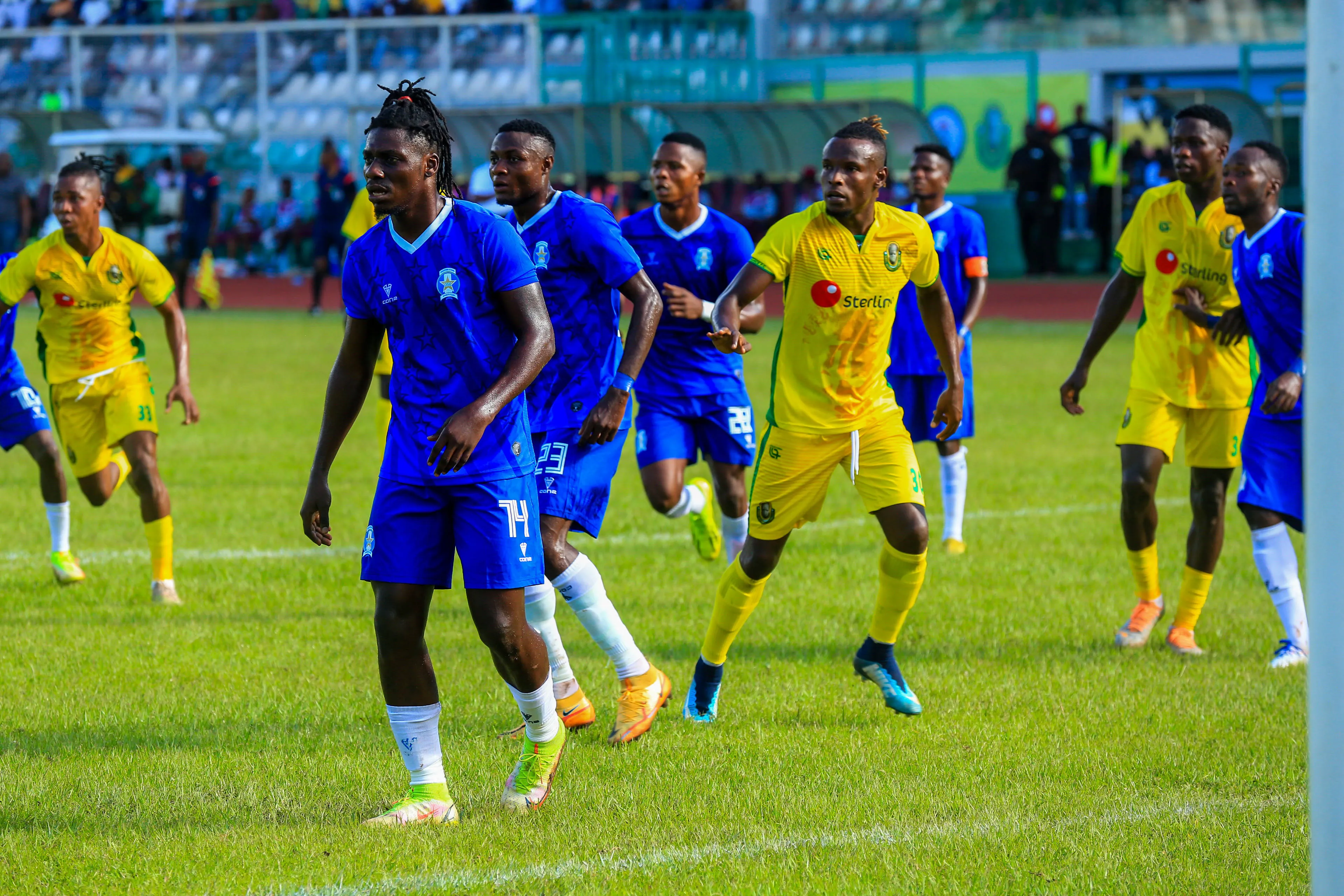 Insurance and 3sc during the Nigeria Football League match between Bendel Insurance and 3sc Shooting Stars Fc at Samuel Ogbemudia Stadium on October 7, 2023 in Benin, Nigeria. 