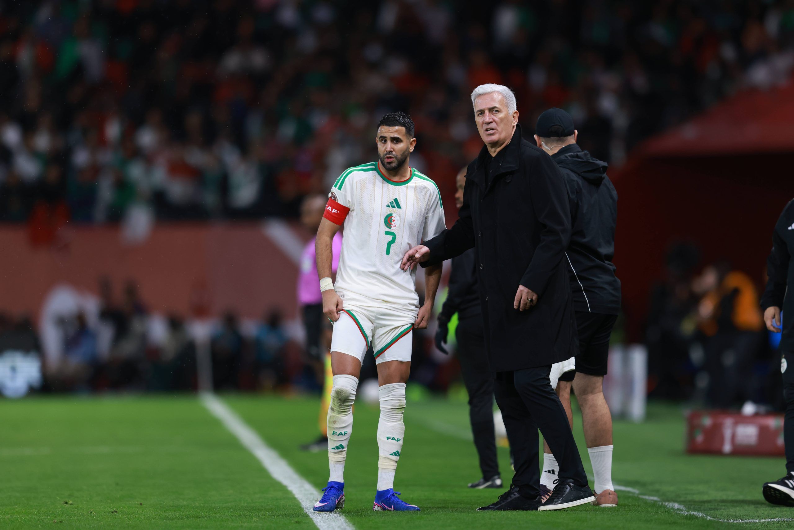 Riyad Mahrez Vladimir Petkovic during a Afcon 2025 match