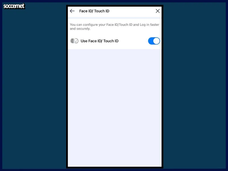 BetKing app biometric login settings page