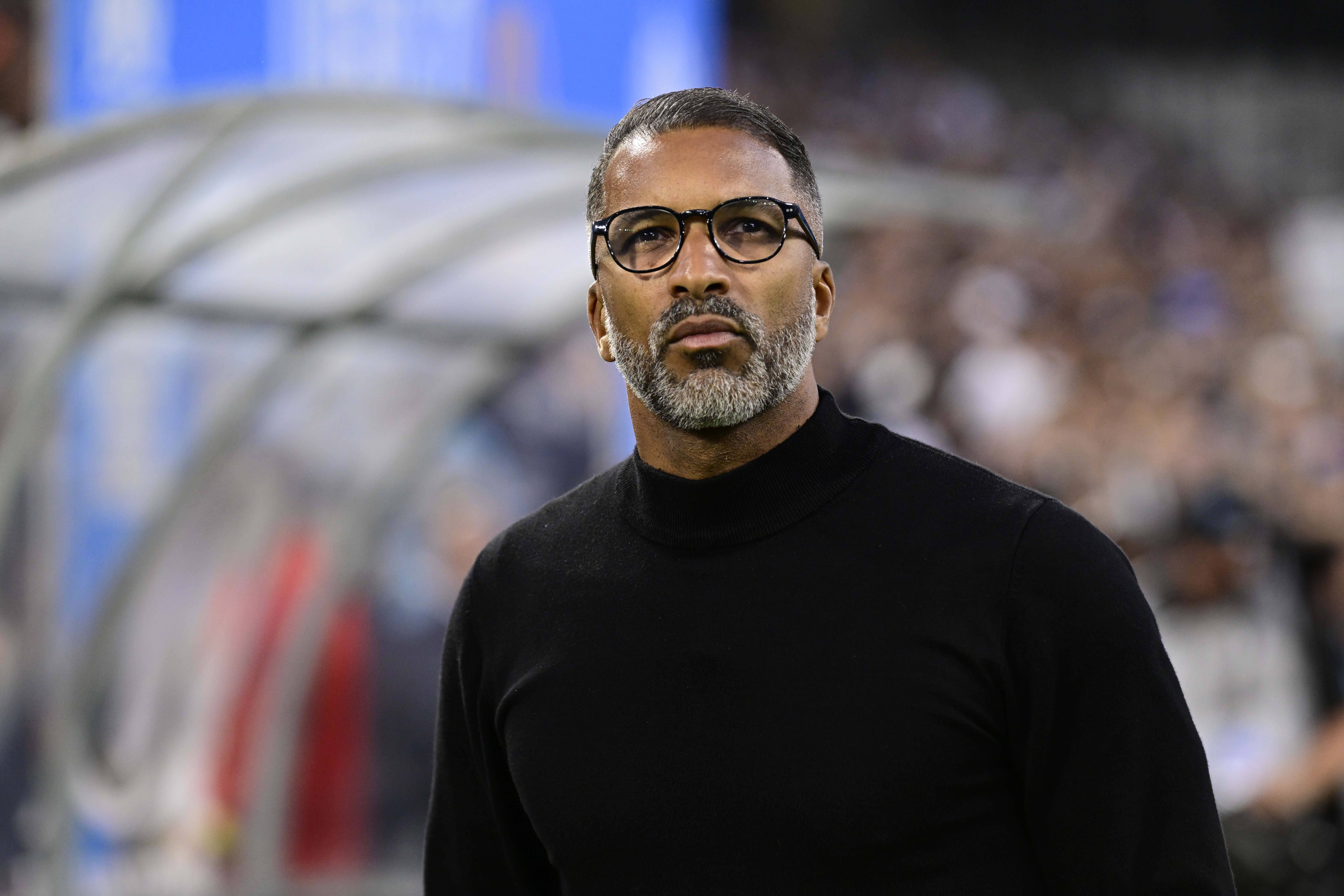 Habib Beye during Olympique Marseille and Stade Rennais clash