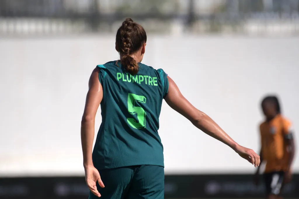 Ashleigh Plumptre in action for the Super Falcons of Nigeria against Zambia